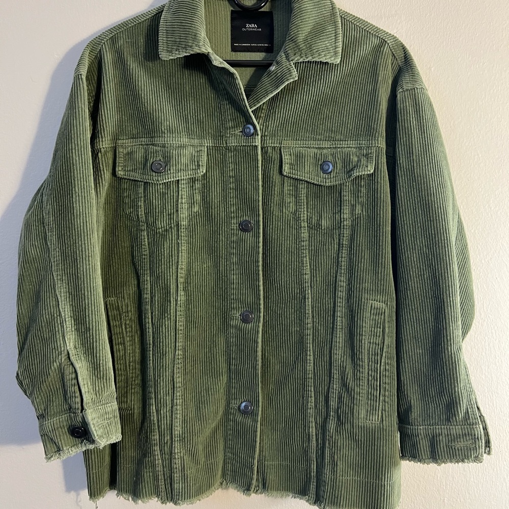 Zara Forest Green Corduroy Jacket